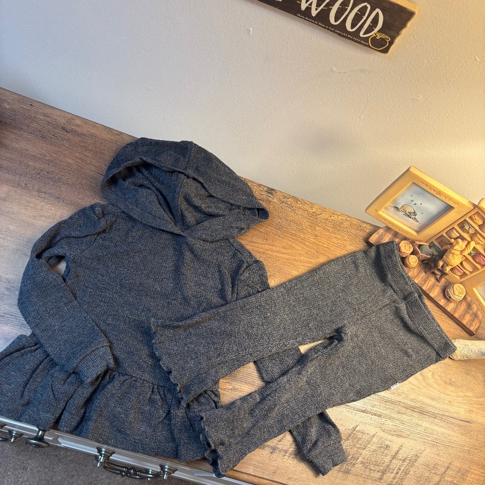 Little sleepies girls peplum hooded top and matching flare leggings